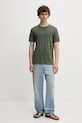 Bavlněné tričko American Vintage MFAK02A zelená AA00