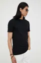 Bavlnené tričko American Vintage T-SHIRT MC COL ROND čierna