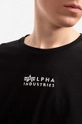 čierna Bavlnené tričko Alpha Industries