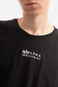 czarny Alpha Industries t-shirt bawełniany