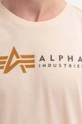 beżowy Alpha Industries t-shirt bawełniany