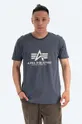 γκρί Βαμβακερό μπλουζάκι Alpha Industries Ανδρικά
