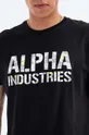 черен Памучна тениска Alpha Industries Camo
