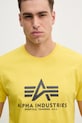 Bavlněné tričko Alpha Industries žlutá 100501.465