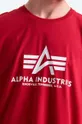 κόκκινο Βαμβακερό μπλουζάκι Alpha Industries