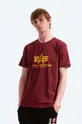 burgundské Bavlněné tričko Alpha Industries Basic T-Shirt Pánský