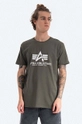 zöld Alpha Industries pamut póló Basic T-Shirt Férfi