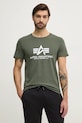 Alpha Industries t-shirt bawełniany Basic T-Shirt nadruk zielony 100501.142