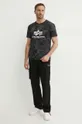 Bavlnené tričko Alpha Industries Basic T-Shirt Camo čierna