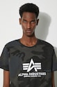Bavlnené tričko Alpha Industries Basic T-Shirt Camo 100501C.125 čierna