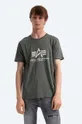 zelená Bavlněné tričko Alpha Industries Basic T-Shirt Pánský
