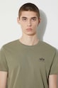 Bavlněné tričko Alpha Industries Basic T Small Logo 188505.11 zelená