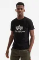 černá Bavlněné tričko Alpha Industries Basic T-Shirt Pánský