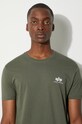 Памучна тениска Alpha Industries Basic T Small Logo 188505.142 зелен