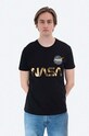 Хлопковая футболка Alpha Industries NASA Reflective T хлопок чёрный 178501.365