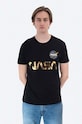 Bavlnené tričko Alpha Industries NASA Reflective T potlač čierna 178501.365