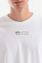 biały Alpha Industries t-shirt bawełniany