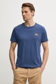 Alpha Industries tricou din bumbac Basic T Small Logo print albastru 188505.435