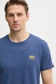 Alpha Industries cotton t-shirt Basic T Small Logo blue 188505.435