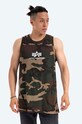 Alpha Industries tricou din bumbac print verde 126566C.408
