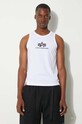 Βαμβακερό μπλουζάκι Alpha Industries λευκό 126566.09