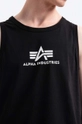 μαύρο Βαμβακερό μπλουζάκι Alpha Industries