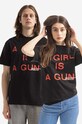 PLEASURES cotton T-shirt Girl Is a Gun T-shirt cotton black P17F101047
