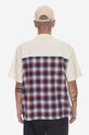 PLEASURES t-shirt bawełniany Tainted Contrast Heavyweight P23SP027 biały