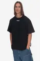 czarny PLEASURES t-shirt bawełniany Tainted Contrast Heavyweight Męski