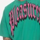 PLEASURES cotton T-shirt Twitch Heavyweight green P23SP028