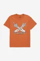 Памучна тениска PLEASURES Dont Care T-shirt оранжев