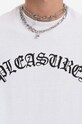 Clothing PLEASURES cotton T-shirt Old Logo T-shirt P23SP063 white