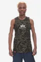green Alpha Industries cotton t-shirt Basic Tank Camo 126566C 634 Men’s