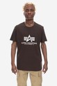 Хлопковая футболка Alpha Industries Basic хлопок коричневый 100501.413