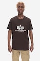 Alpha Industries tricou din bumbac Basic print maro 100501.413