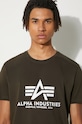 Bavlnené tričko Alpha Industries Basic 100501.413 hnedá