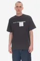 Bavlněné tričko Wood Wood Haider Texture T-shirt 12245706-2106 ANTHRACITE Pánský