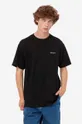 černá Bavlněné tričko Carhartt WIP Script Embroidery Pánský