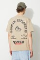 Evisu t-shirt 2ESHTM3TS578LFCT nadruk beżowy 2ESHTM3TS578LFCT