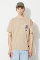 Evisu t-shirt 2ESHTM3TS578LFCT beżowy 2ESHTM3TS578LFCT