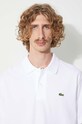 Памучна тениска с яка Lacoste 267209 бял