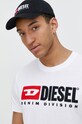 Bavlnené tričko Diesel T-DIEGOR-DIV biela A03766.0GRAI