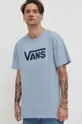 Хлопковая футболка Vans голубой