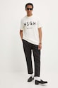 MSGM t-shirt bawełniany 2000MM510.200002 beżowy AA00