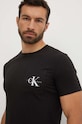 Oblečenie Bavlnené tričko Calvin Klein Jeans J30J320936 čierna