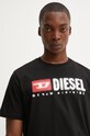 Diesel t-shirt bawełniany T-ADJUST-K14 czarny A15025.0GRAI