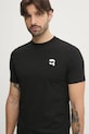 Βαμβακερό μπλουζάκι Karl Lagerfeld μαύρο 500224.755710