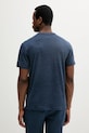 Odzież MC2 Saint Barth t-shirt lniany ECS0001 granatowy
