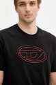 Diesel t-shirt bawełniany T-ADJUST-BIGOVAL czarny A17402.0NJBM