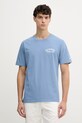 Odzież MC2 Saint Barth t-shirt męski bawełniany PRL0002 niebieski